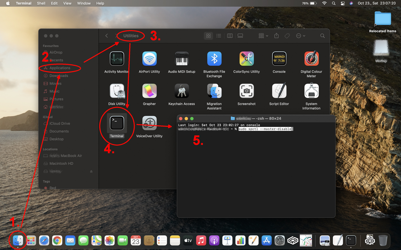 Ehhez lehet, hogy a Terminal ablakban ki kell adni a <br /> <code>sudo spctl --master-disable</code> <br /> parancsot.