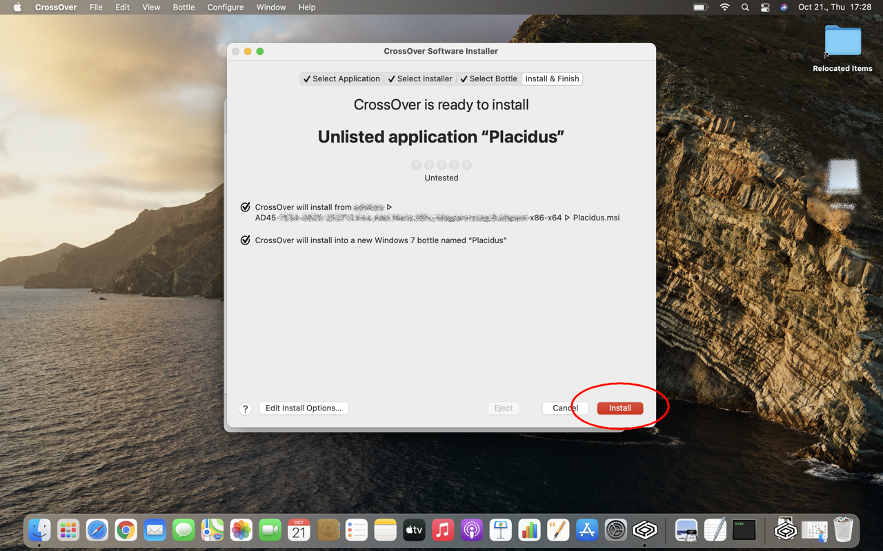 05.: Katt a piros 'Install' gombra!