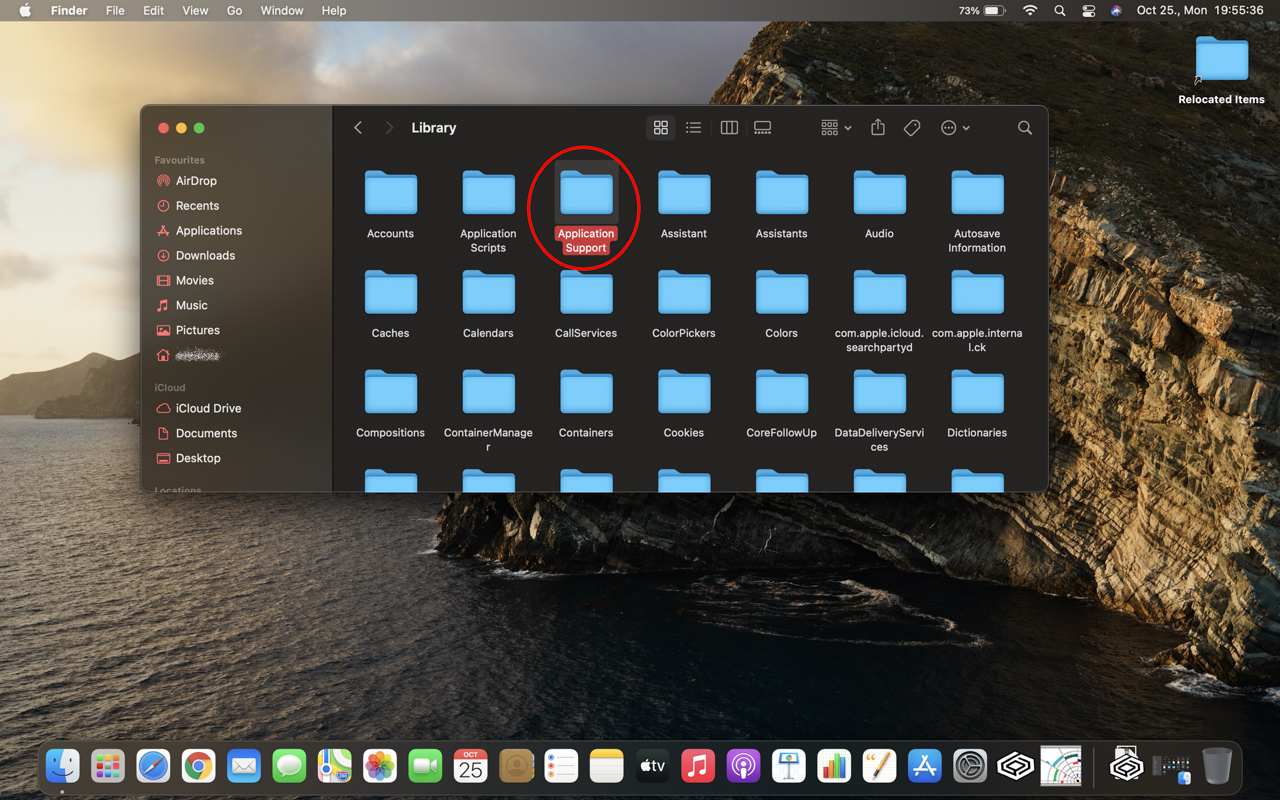 Abban az 'Application Support' nevűt!